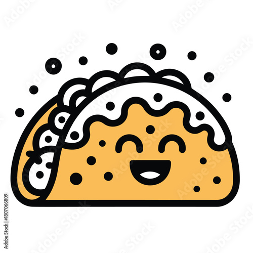 Taco happy cartoon illustration