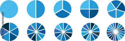 pie chart, circle, segment, section, division, data, chart, graph, infographic, blue, shades, progression, increase, growth, development, analysis, information, presentation, diagram, slice, part, who