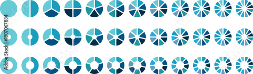 pie chart, segments, blue, teal, infographic, data visualization, analysis, statistics, comparison, collection, set, diagram, chart, graphic, information, presentation, concept, division, slice, part,