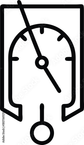 Simple black outline icon of a plumb bob tool on a white background for construction, physics and engineering themes.                                 