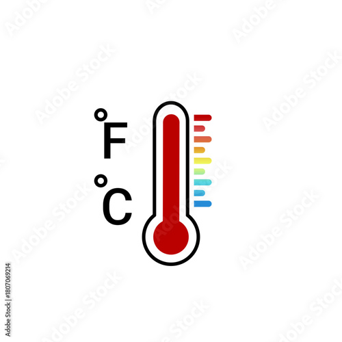 Hot thermometer vector icon