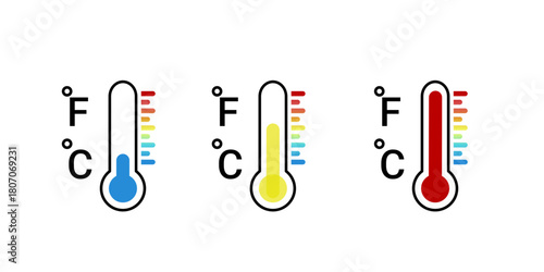 thermometer icon vector illustration set