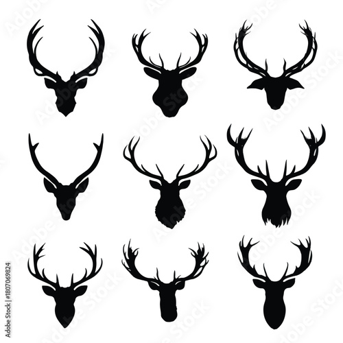 deer silhouettes set