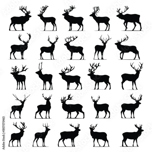 deer silhouettes set
