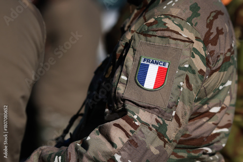 French soldier in combat gear during a military exercise.