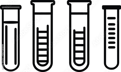  test tube silhouette style minimal vector art illustration on a white background
