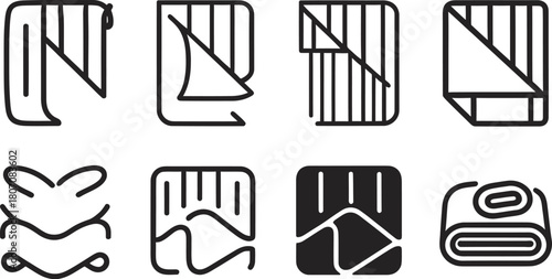 blanket silhouette style minimal vector art illustration on a white background
