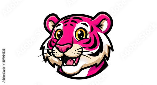 Pink Tiger Face Illustration