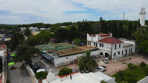 Aerial View of Colonia del Sacramento Lighthouse and Historic Quarter, Uruguay