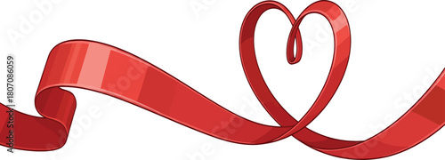 Vector, Valentine theme, red ribbon with love design, hearts, for posters, Valentine, couples, design assets