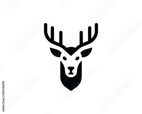 Deer head stylized line art