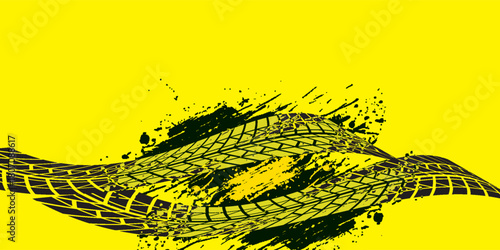 automotive banner template. Grunge tire tracks backgrounds