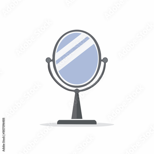 Oval mirror in flat design style, illustration isolated on a white background