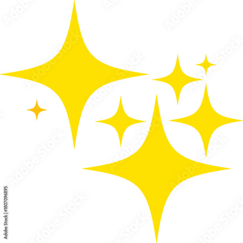 Stars of brilliance and radiance of cleanliness and freshness. Cleaning, fresh, hygiene and shine in house. Flat vector cartoon illustration. Objects isolated on a white background.