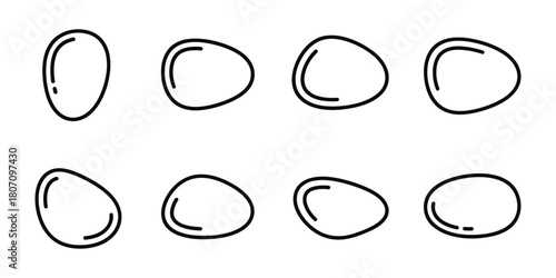 Pebble line art icon vector illustration