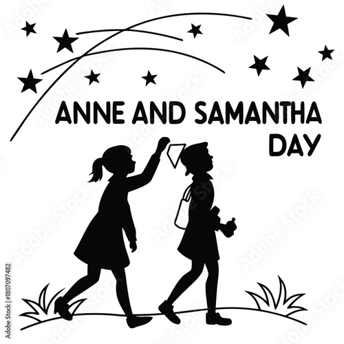 ANNE AND SAMANTHA DAY vector illustration isolated on white background