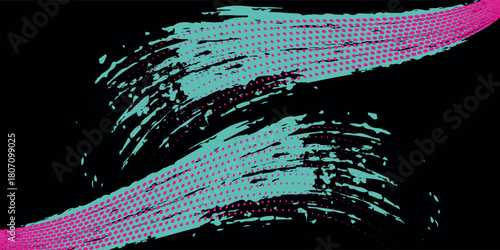 Car sticker wrap banner abstract sporty lines pink blue greenish grunge color combination brush storm thunder modern pattern racing motorsport.