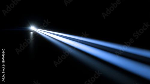 Bright beams of light cutting through darkness, creating a dramatic visual effect, illuminating the surrounding space with a captivating glow and enhancing the atmosphere of mystery