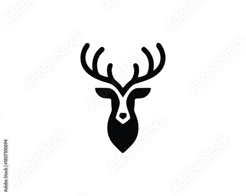 Deer head with antlers silhouette
