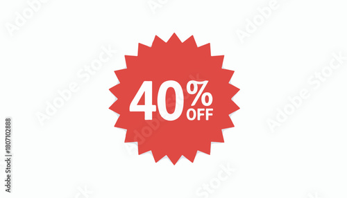 EyeCatching 40 Off Discount Badge for Marketing Promotions.