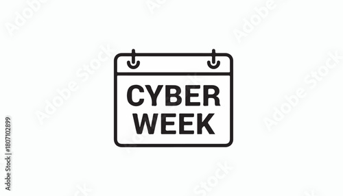 Cyber Week Calendar Icon A Reminder of Online Sales.