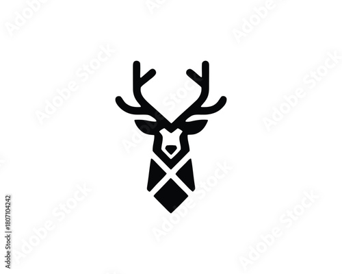 Geometric stag head stylized emblem
