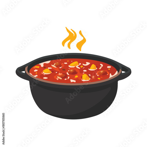 Goulash, clean 2D vector flat illustration in minimal and modern style on a white background.