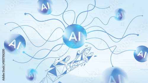 Artificial Intelligence Connection Network Illustration
