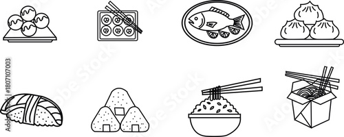 Asian Cuisine Outline Collection
