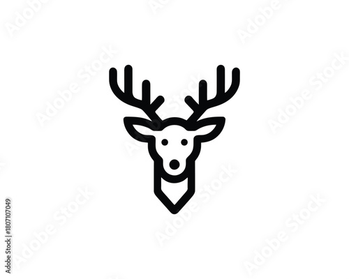 Deer head minimalist outline icon