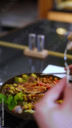 Stir-Fry Dish Being Prepared at a Restaurant