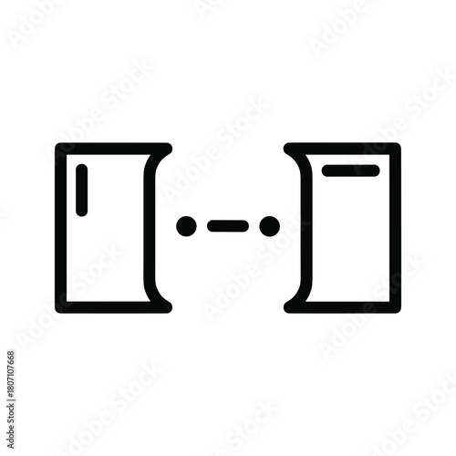 Simple line icon of handcuffs, isolated on