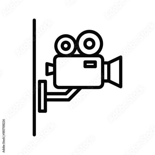Vintage video camera icon isolated on