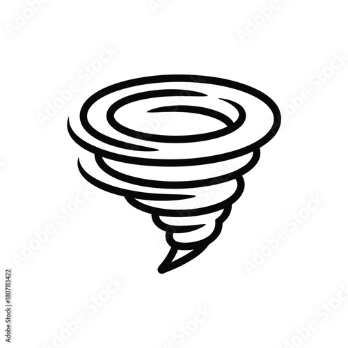 Simple hand drawn icon of a swirling tornado