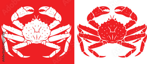 Vibrant Red and White King Crab Vector Illustration Ideal for Seafood Restaurant Branding Design