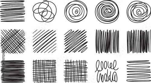 Collection of various hand drawn doodle sketch isolated on