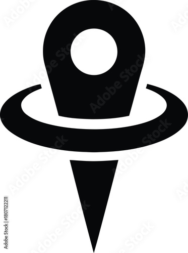 Ninja Location Pin Logo Vector