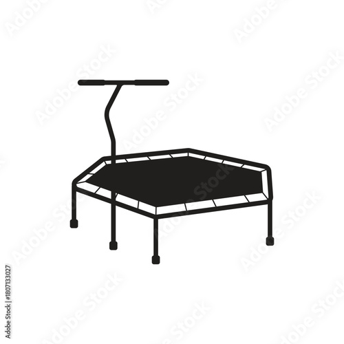 Jumping trampoline line icon set isolated on white background. Vector