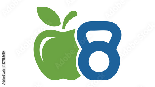 Diet and exercise fitness icon