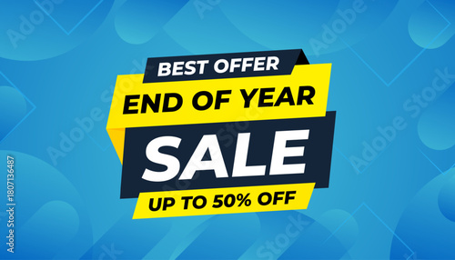 End Of Year sale banner template. stock clearance background.Year end banner template design for web or social media, Sale special offer. abstract vector design.