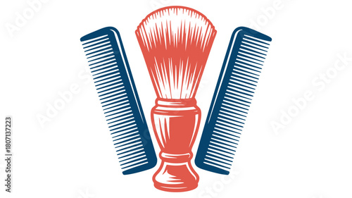 Barber shop grooming tools icon