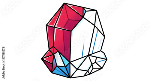 Geometric crystal abstract art