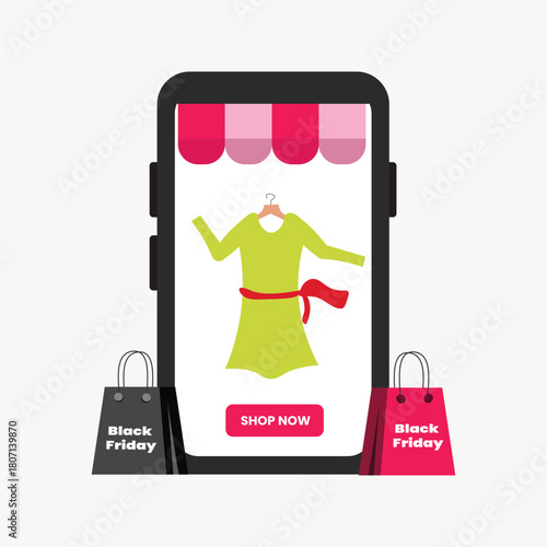 Black Friday Shopping Illustration