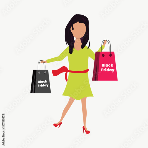 Black Friday Shopping Illustration