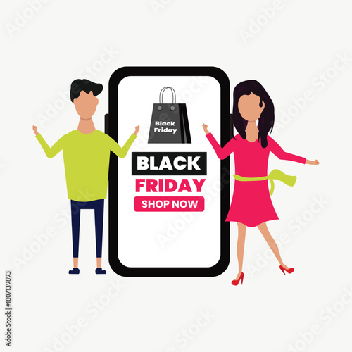 Black Friday Shopping Illustration