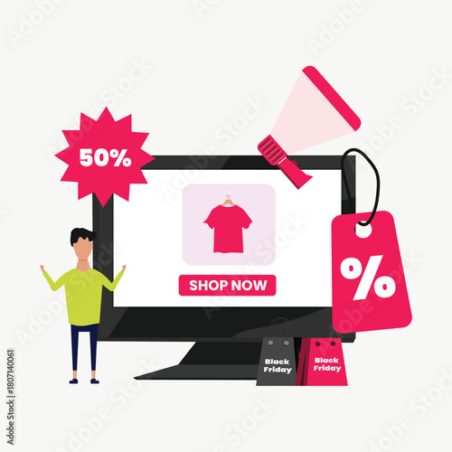 Black Friday Shopping Illustration