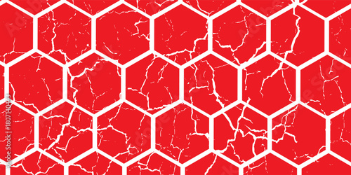 hexagon pattern. Seamless background. Abstract honeycomb background in red color. Eps10