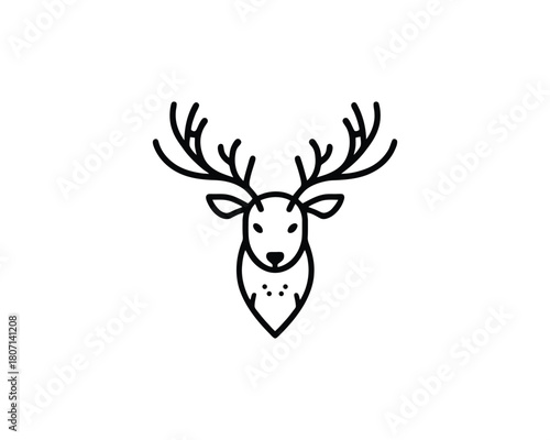 Deer head outline with antlers