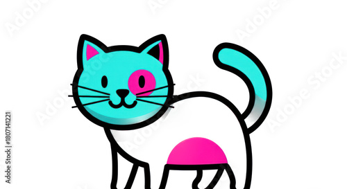 Cartoon cat with pink spot