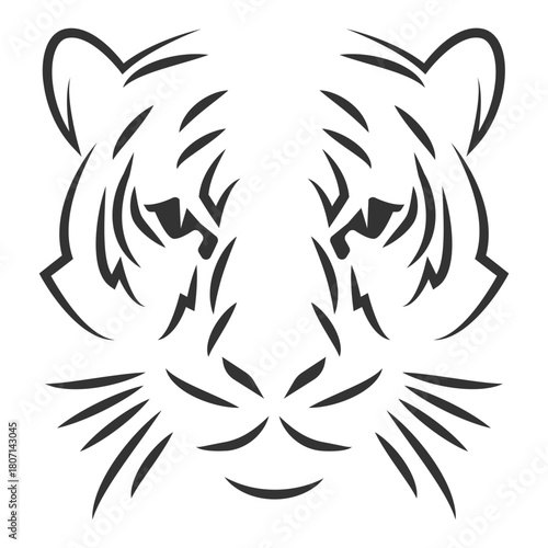 Majestic Wild Tiger Apex Predator Drawing
